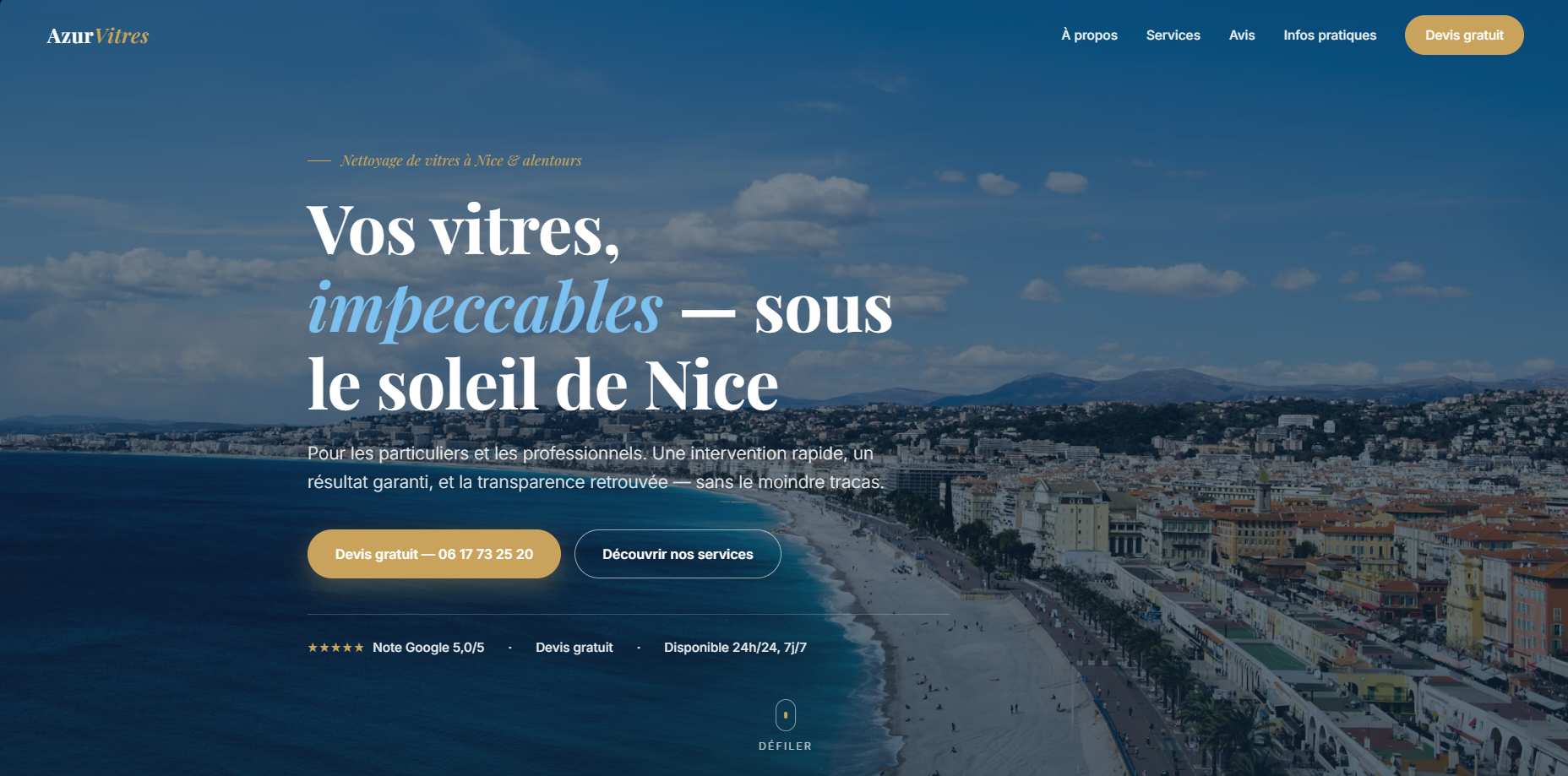 Aperçu du site Azur Vitres